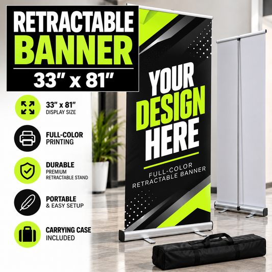Retractable Banner - 33" x 81"
