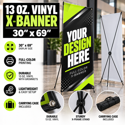 13 oz. Vinyl X-Banner — 30" x 69"